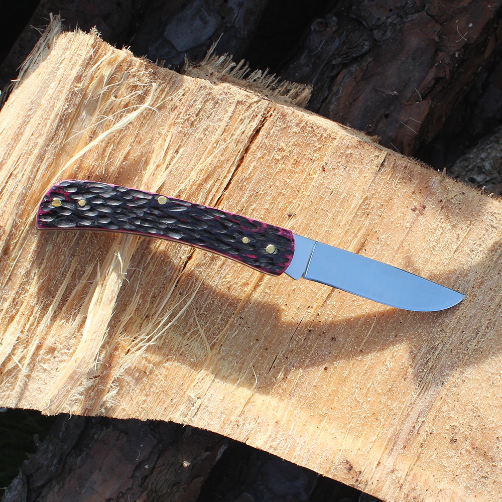 small folding pocket knife with bone handle for edc use