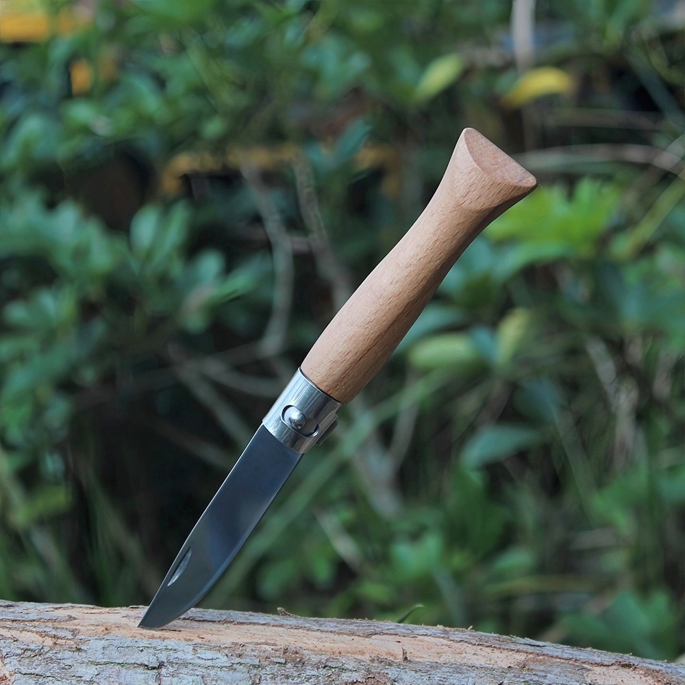 beech wood handle folding fishing knife