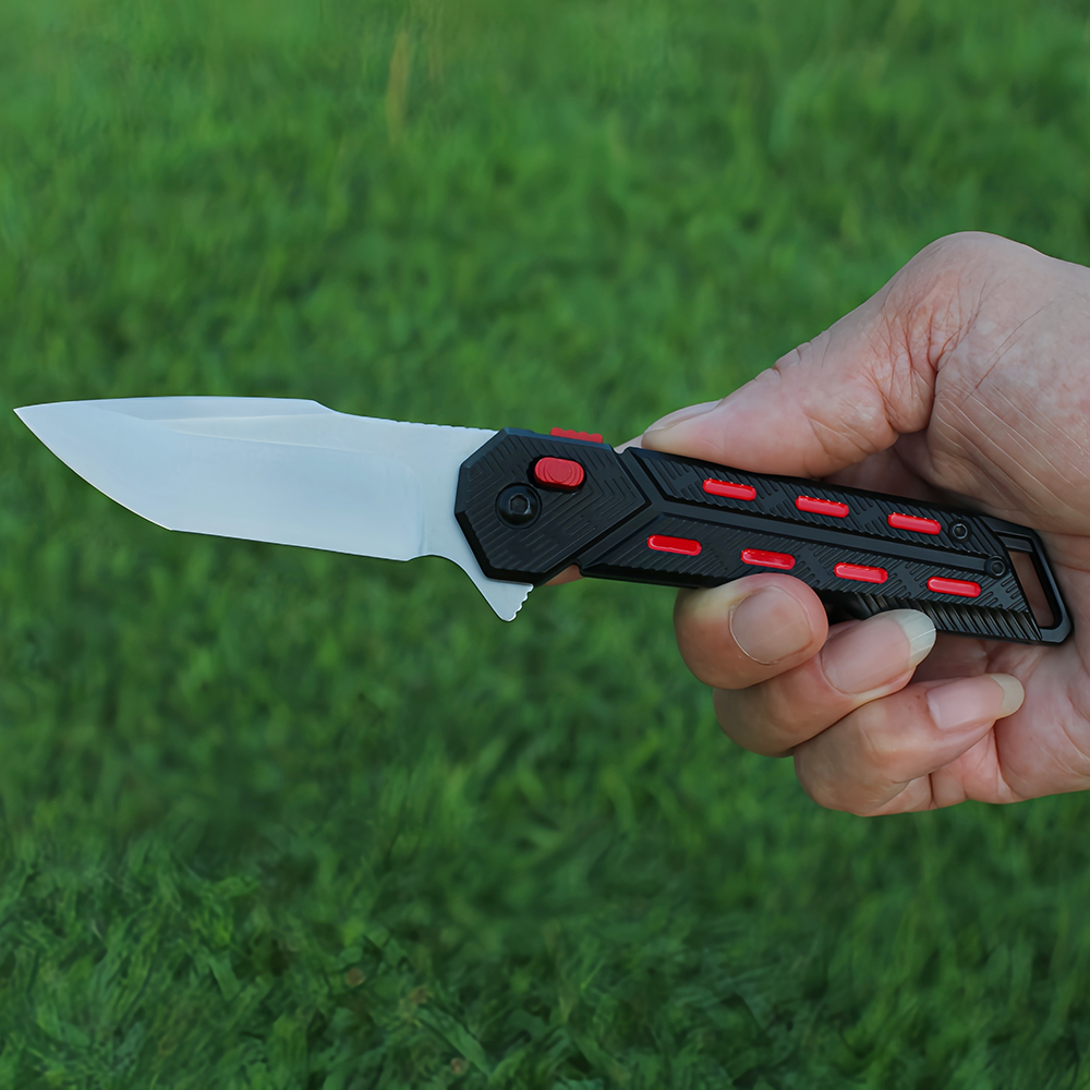 hand held folding survival knife