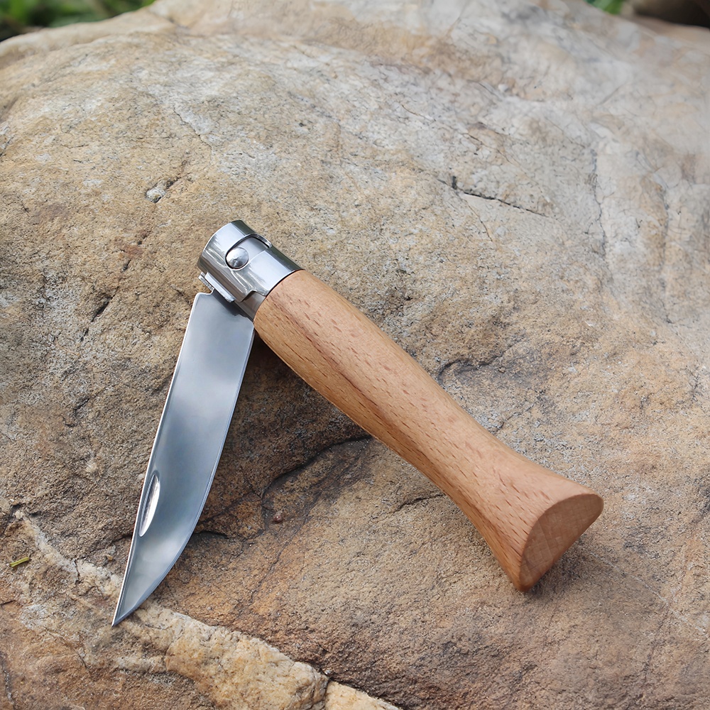 wood handle folding knife for outdoor camping