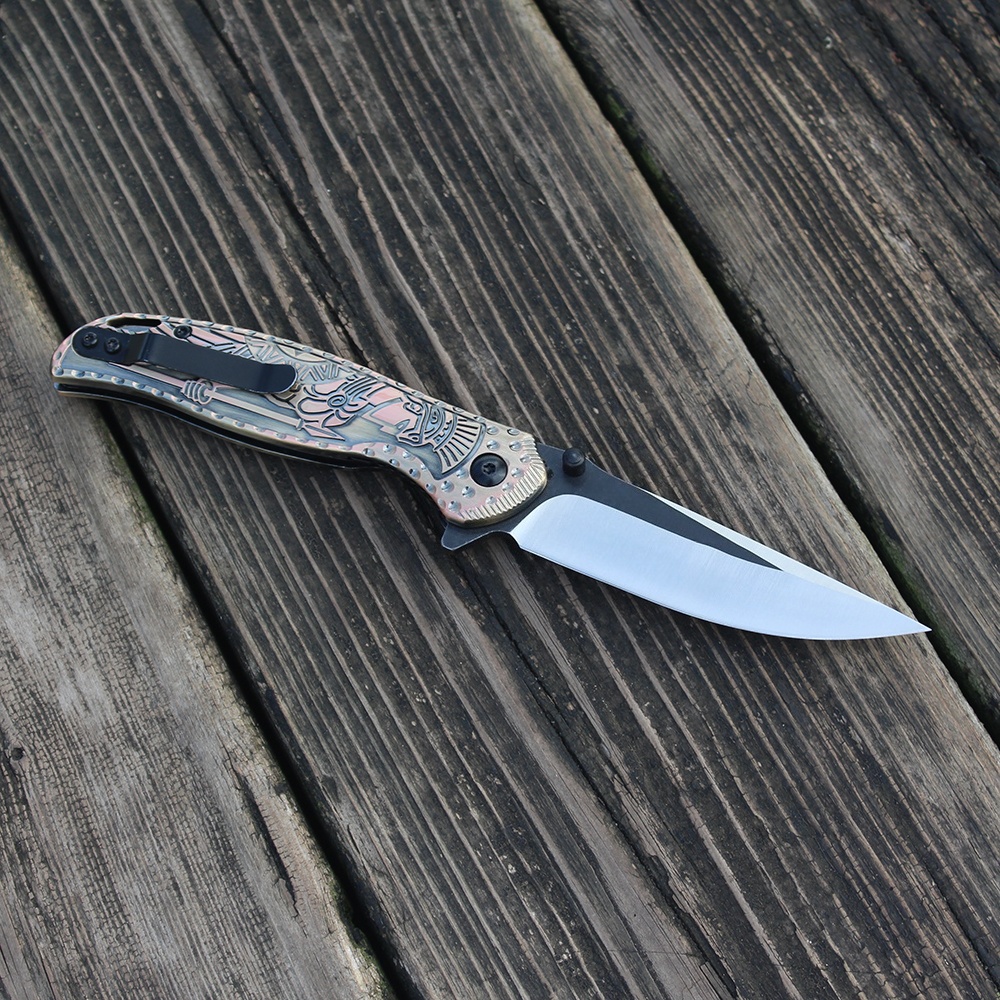 zinc alloy handle folding knife rustproof lightweight folder