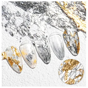 Nail Broken Gold Foil Sally Mesh Decoration