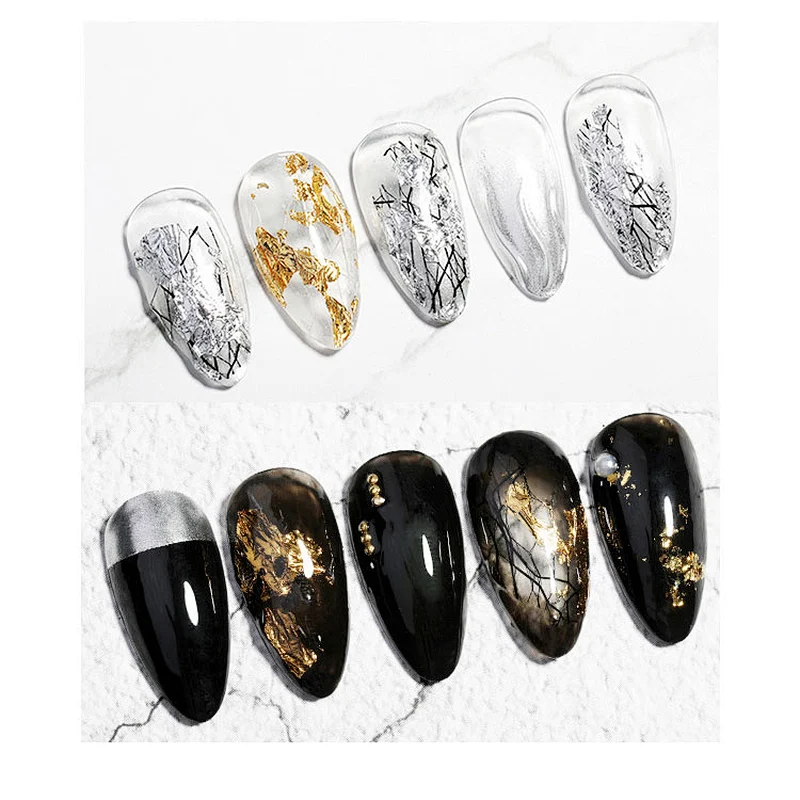 Nail Broken Gold Foil Sally Mesh Decoration