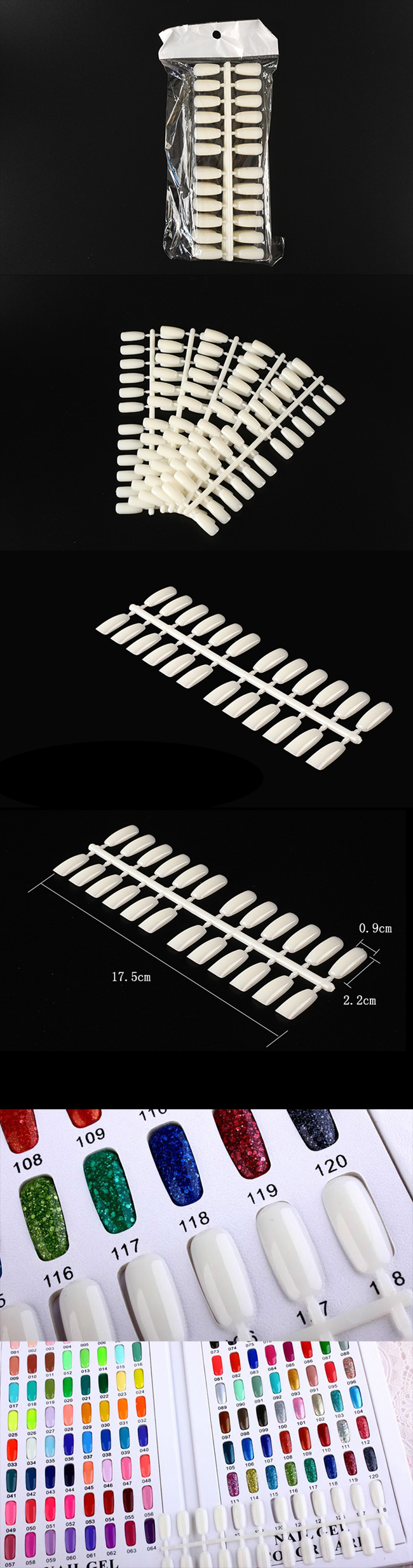Fashion nail art design ABS material full cover artificial acrylic false nail tips