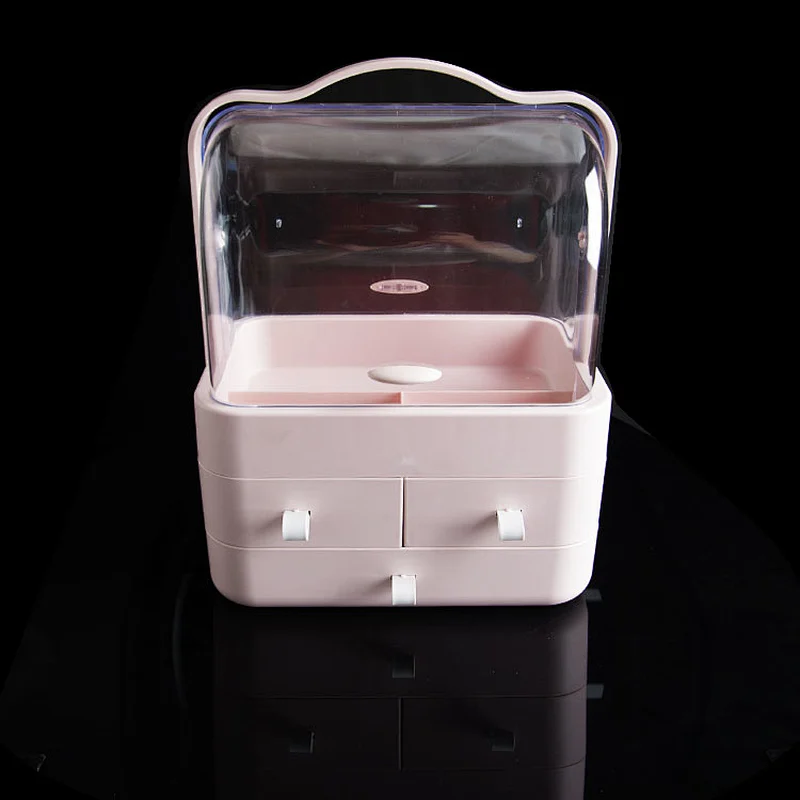 U portable cosmetics suitcase makeup organizer storage box skincare make up display box
