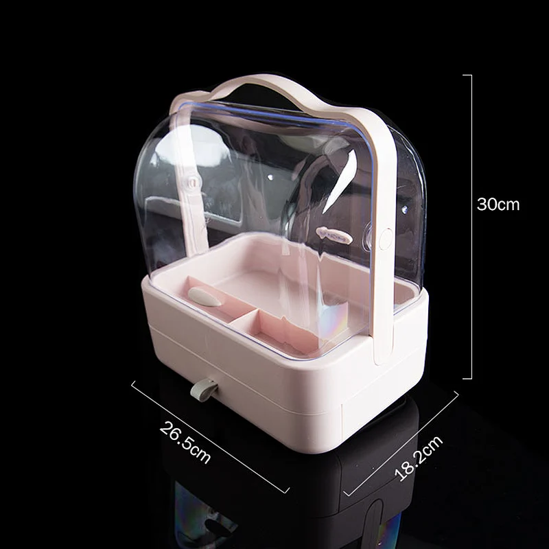 U portable cosmetics suitcase makeup organizer storage box skincare make up display box