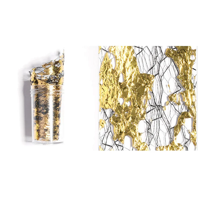 Nail Broken Gold Foil Sally Mesh Decoration