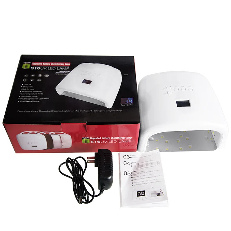 Nail Lamp 48W Led UV Gel Nail Polish Curing Lamp Light Dryer（White Light)）