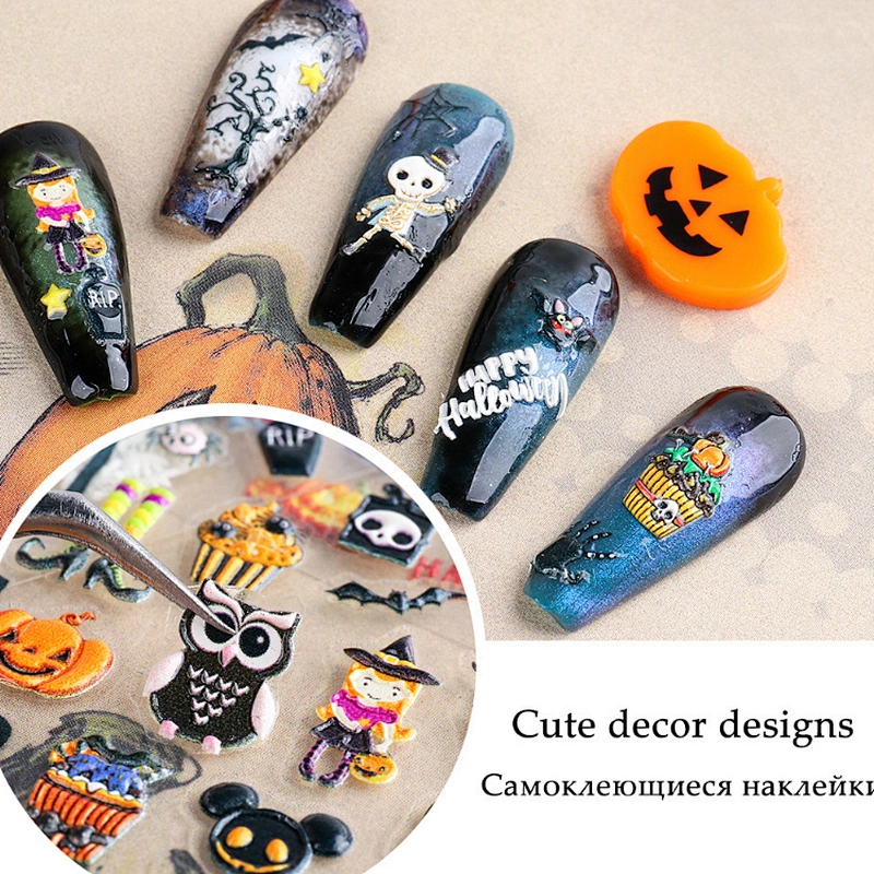Halloween 5D Embossed Nail Stickers