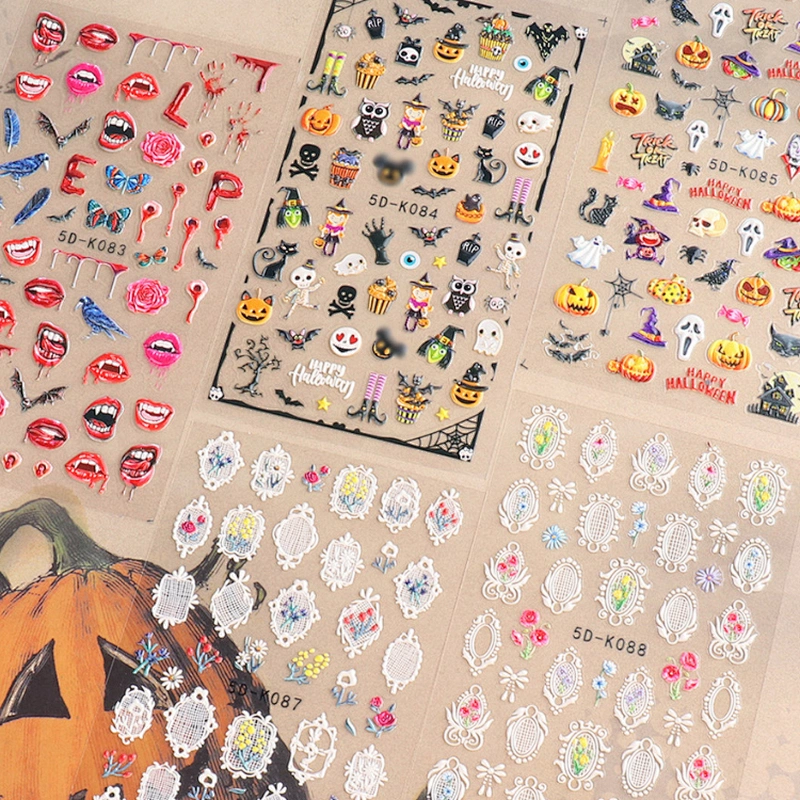 Halloween 5D Embossed Nail Stickers