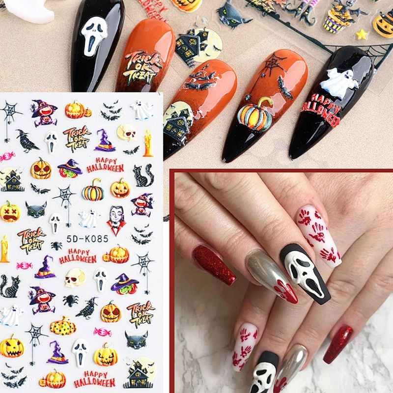 Halloween 5D Embossed Nail Stickers
