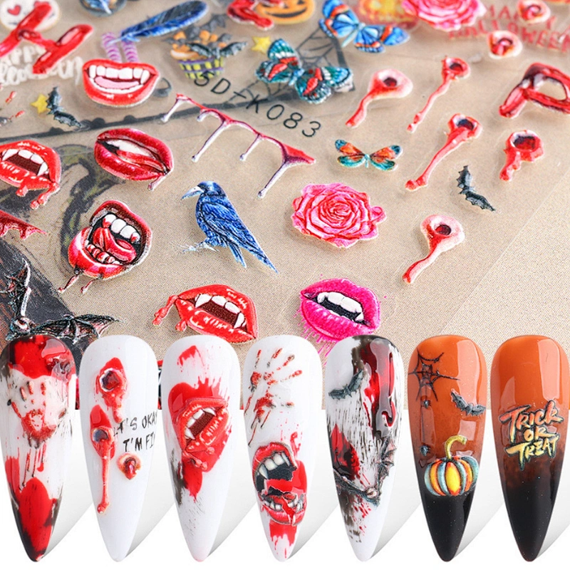 Halloween 5D Embossed Nail Stickers
