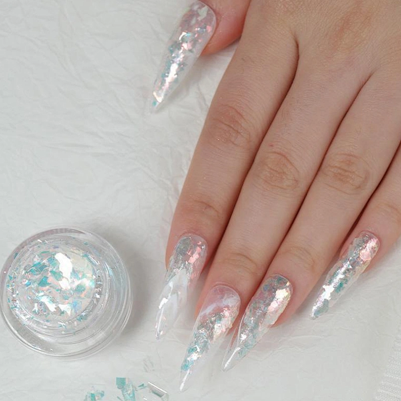 Nail Aurora Ice Platinum Fragments Powder
