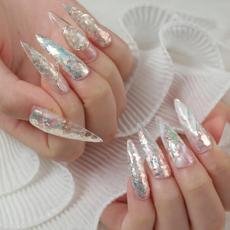 Nail Aurora Ice Platinum Fragments Powder