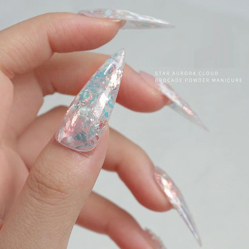 Nail Aurora Ice Platinum Fragments Powder