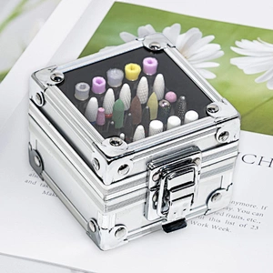 25 Holes Nail Drill Bits Storage Box
