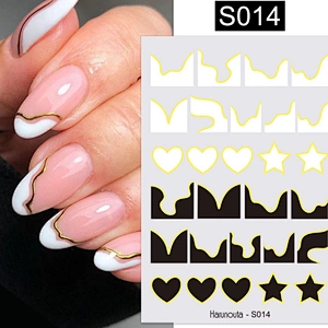 3D Plant Color block Fashion letter Avatar Nail Stickers