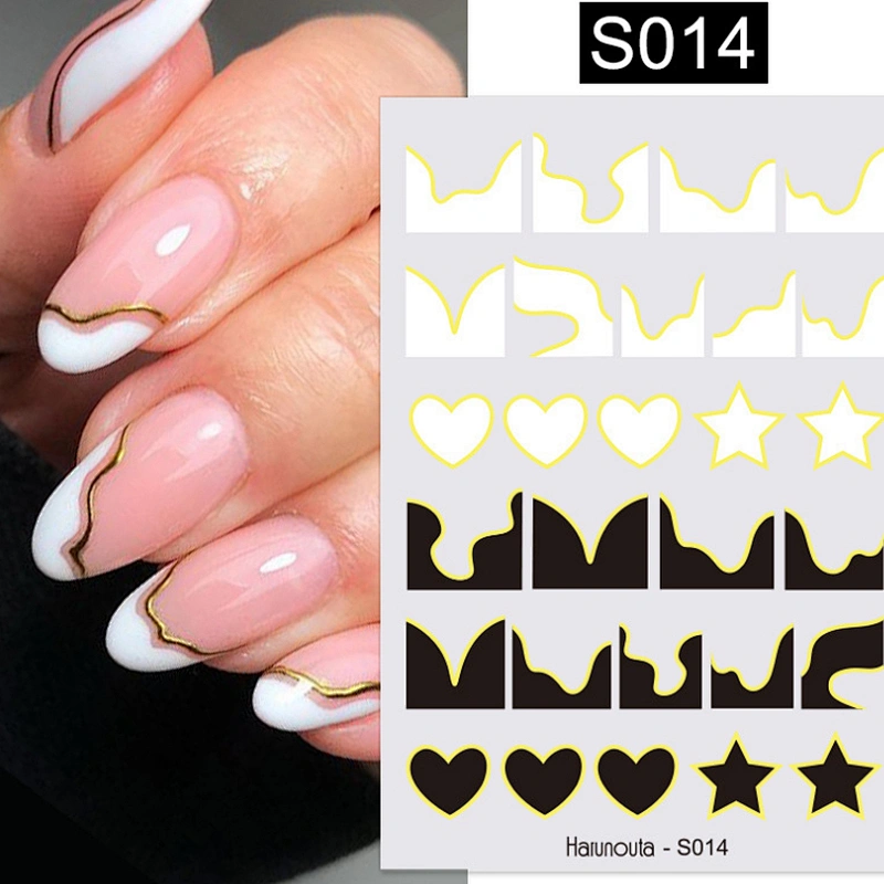 3D Plant Color block Fashion letter Avatar Nail Stickers
