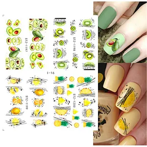 Spring and summer fruit butterfly flower nail stickers