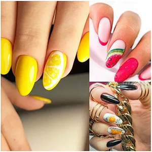 Spring and summer fruit butterfly flower nail stickers