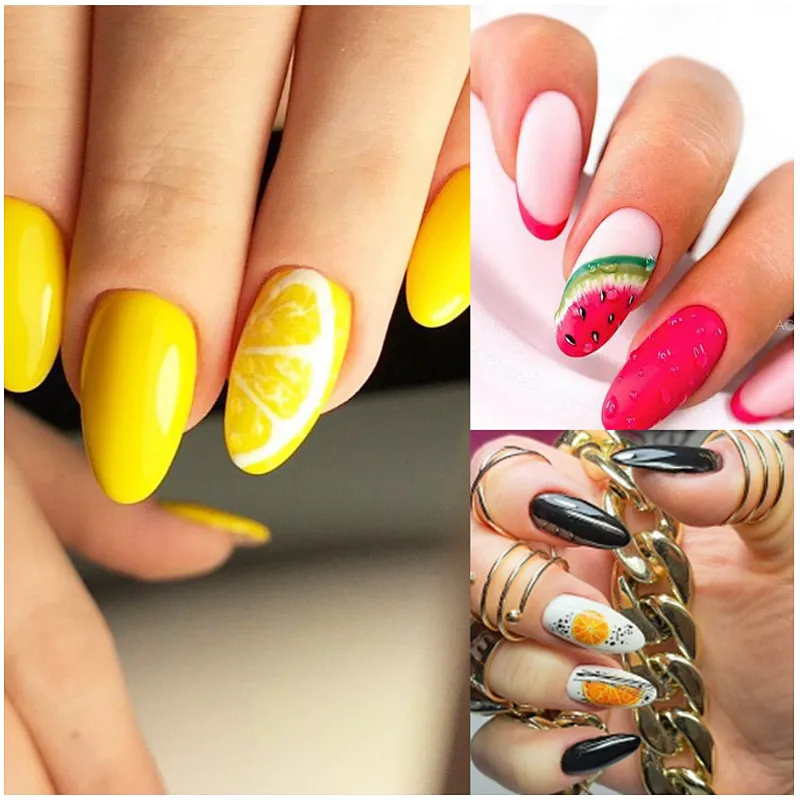 Spring and summer fruit butterfly flower nail stickers
