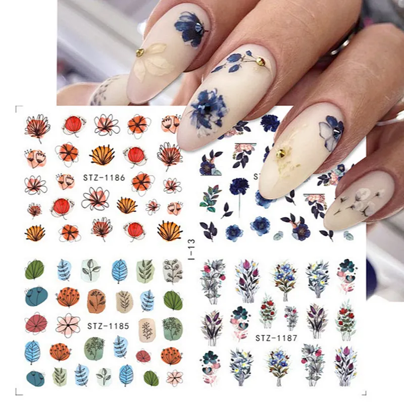 Spring and summer fruit butterfly flower nail stickers