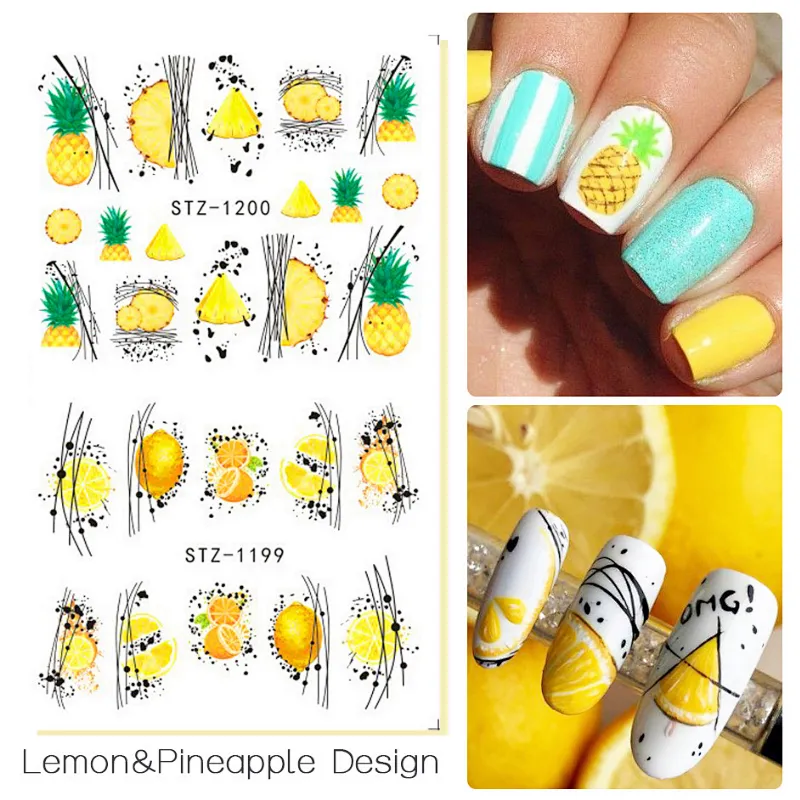 Spring and summer fruit butterfly flower nail stickers