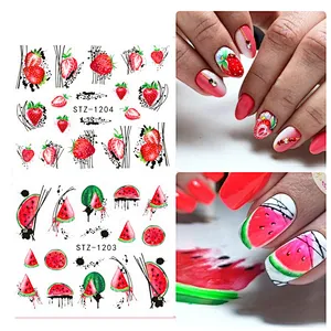 Spring and summer fruit butterfly flower nail stickers