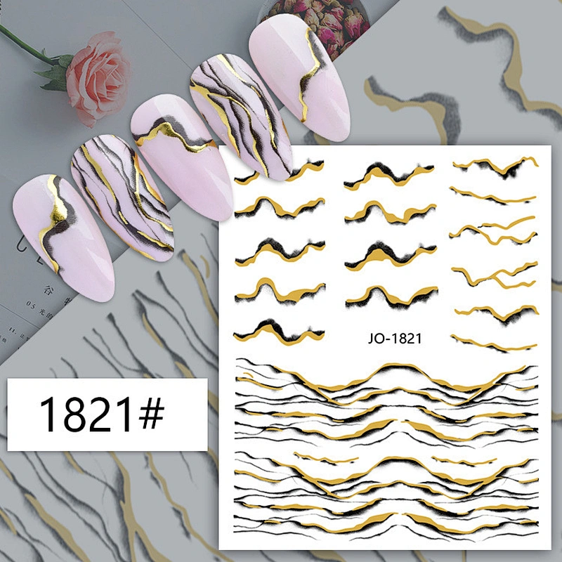 Marbled Gold Hills  Nail Stickers