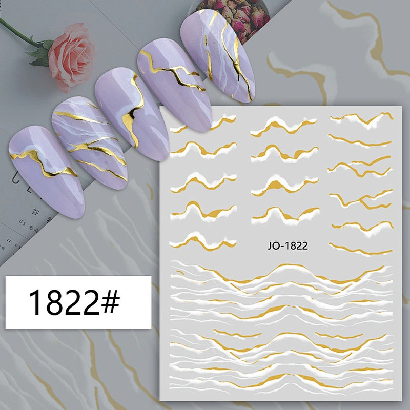 Marbled Gold Hills  Nail Stickers