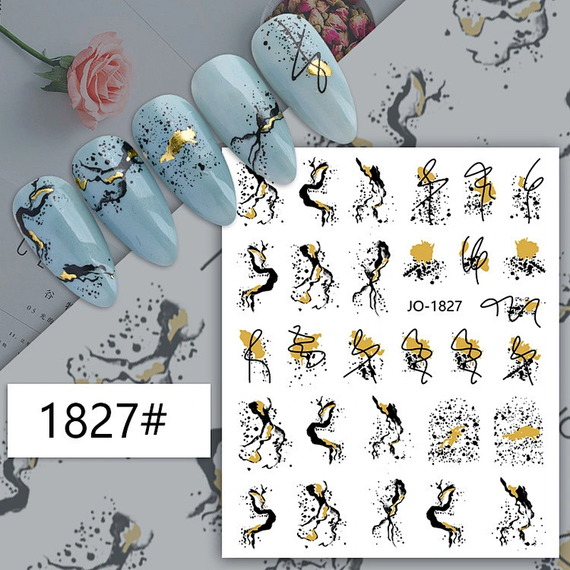 Marbled Gold Hills  Nail Stickers