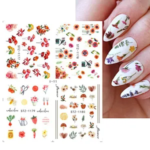 Spring and summer fruit butterfly flower nail stickers