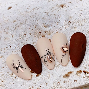 Hot Gold Leopard Pattern Black Gold Rose Gold Plant Abstract Lines Nail Stickers