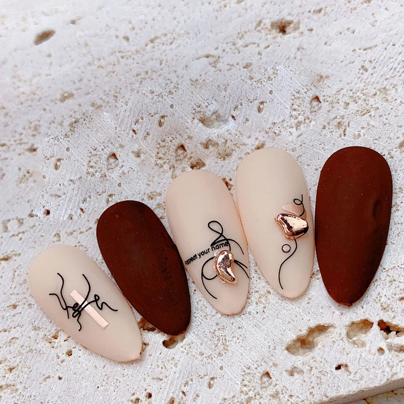 Hot Gold Leopard Pattern Black Gold Rose Gold Plant Abstract Lines Nail Stickers
