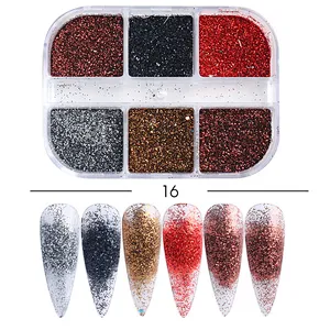 6 Grids Sugar Aurora Shell Mirror Powder