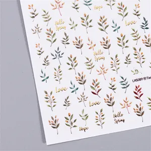 Spring Flower Color Leaf Nail Stickers