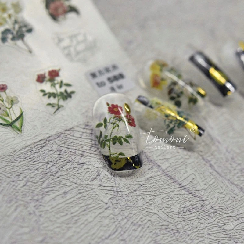 Spring Casually Picking Flowers Nail Stickers