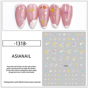 Dreamy Cloud/Moon/Stars/Shooting stars/Rainbow of Hearts Nail Stickers