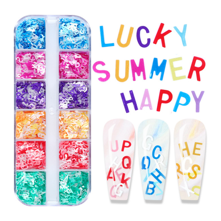 26 Letters Nail Sequins