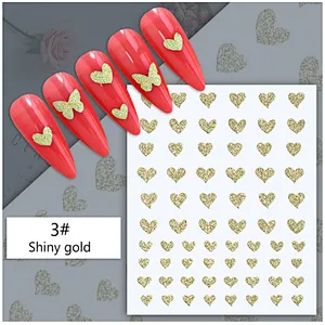 Gold and Silver Star Cure Love Nail Stickers