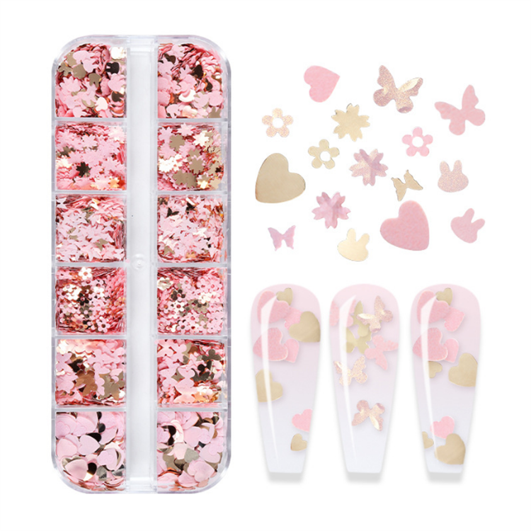Butterfly Love Flower Rabbit Nail Sequins