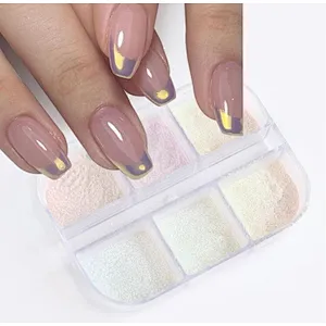 6 Grids Sugar Aurora Shell Mirror Powder
