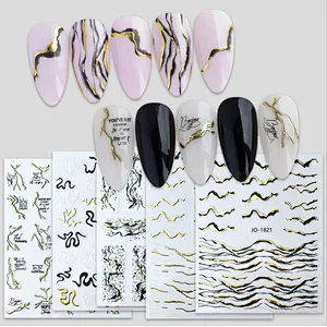 Marbled Gold Hills  Nail Stickers