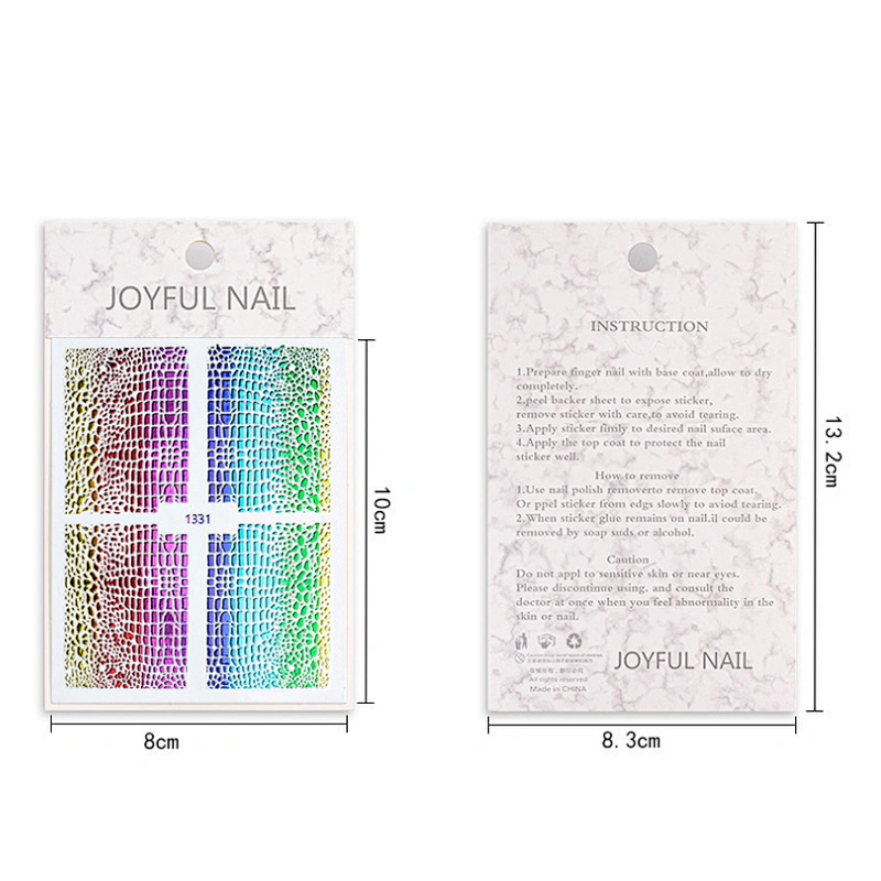 Animal Checkered Snakeskin Nail Stickers