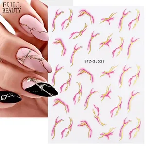Rose gold leaf Back adhesive nail sticker Abstract nail stickers