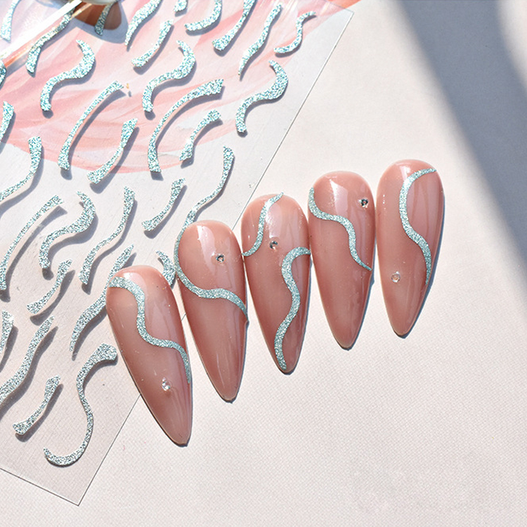 Gold and Silver Star Cure Love Nail Stickers