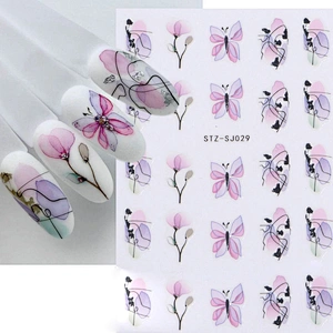 Rose gold leaf Back adhesive nail sticker Abstract nail stickers