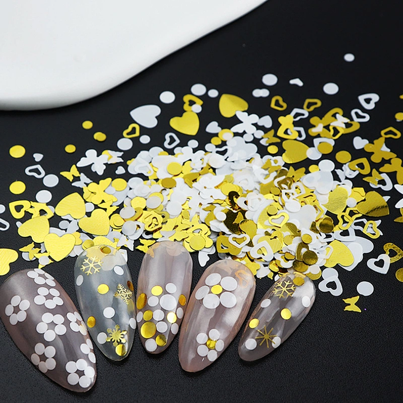 Love Heart Butterfly Flower Round Nail Sequins