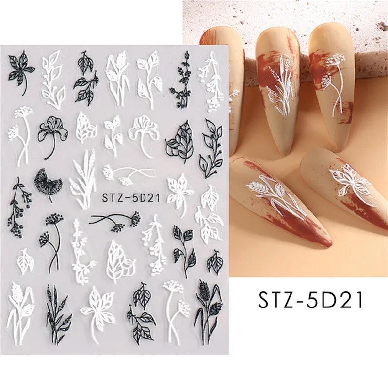 5D Lace Flower Nail Stickers