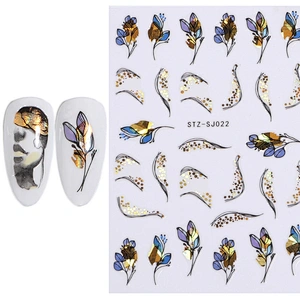 Rose gold leaf Back adhesive nail sticker Abstract nail stickers